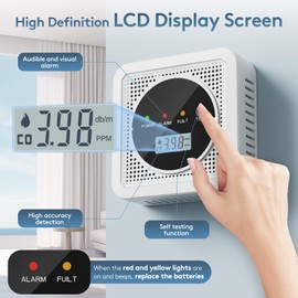 3 Packs, 2-in-1,Smoke Carbon Monoxide Detector,Carbon Monoxide Detector,Smoke Alarm,CO Alarm, 85 db Alarm,Battery Powered CO Alarm with LEDs,LCD Digital Screen,Test Button