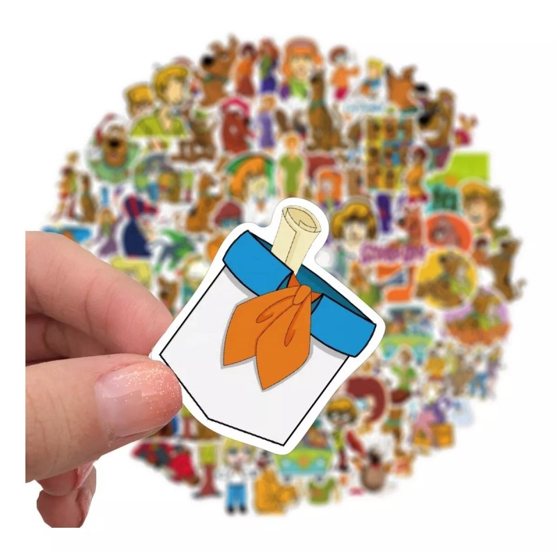 Scooby Doo 50 Calcomanias Stickers Caricatura Contra Agua