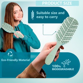 2pcs Curly Hair Brush Set of Z-Shaped Vent Hair Brush for Curly, Wavy, and Wet Hair, Detangling Brush with Ergonomic Handle for Pain-Free Styling (Green & Brown)