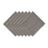 DII Everyday Collection, Fringed Solid Tabletop, Napkin Set, Gray, 6