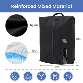 16L Pack of 2 Compression Bags for Travel Clothes, Vacuum Bags for Suitcases, Foldable Travel Bag with Viewing Window Without Vacuum Pump, Black