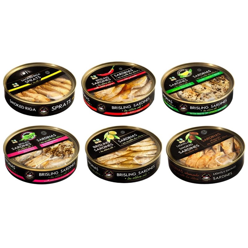 Grilled Catch Wild-Caught Baltic Brisling Sardines in Olive Oil with