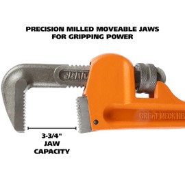 GreatNeck PW24 Pipe Wrench 24" | Heavy Duty Pipe Wrench | Large-Scale Plumbing Tool | Precision Jaw, Snugly Fits Just about Any Pipe | The Only Pipe Wrench You Need to Get your Plumbing Project Done