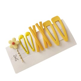 7Pcs Yellow Sweet Flower Women Girl Barrette Bobby Pin Hairpin Hair Clips Decoration Elegant Gold Gifts，Clips and Barrettes，Hair Clips for Women’s and Girls