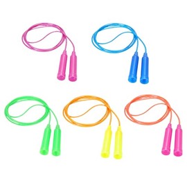 5-Pack Soft PVC Colorful Jump Ropes - Multi-Color Set for Fitness, Home Workouts, Coordination Training