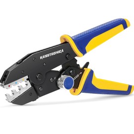 haisstronica Quick Change Jaws Crimping Tool for Heat Shrink Wire Connectors AWG 22-10 Ratcheting Wire Crimper & Terminals - H1