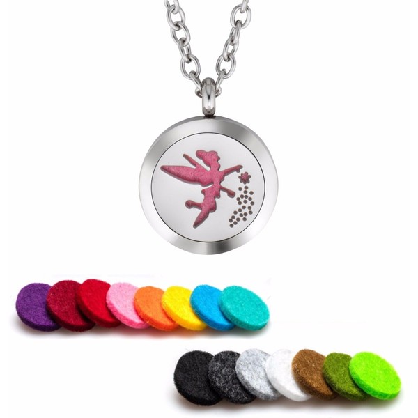 Essential Oil Diffuser Necklace Pendant Stainless Steel Aromatherapy Fairy