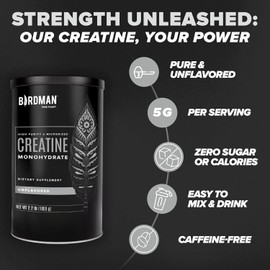 Micronized Creatine Monohydrate Powder, Muscle Recovery, Caffeine Free, Creatine Pre Workout, Vegan, Post Workout, Gluten Free, Sugar Free | 80 Servings (5 Grams Each) | 0.8lb
