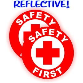 Unbranded/Generic pair - REFLECTIVE Safety First Hardhat Stickers Helmet Decals Operator Laborer
