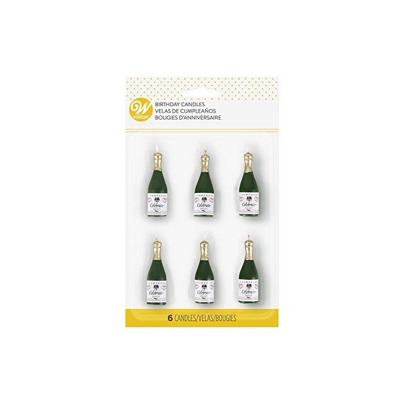 Wilton Champagne Bottle Candles For Cake Decorations, Birthday Candles With
