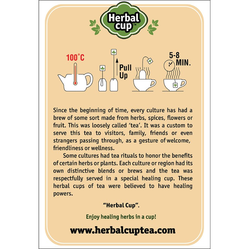 Herbal Cup Ayurveda Turmeric Tea, Organic Ginger Tulsi, No Caffeine