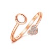 MILACOLATO 925 Sterling Silver Ring 18K Rose Gold Plated Initial