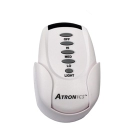 Ceiling Fan Control, Remote Control for Fan and Light, On/Off, Hi-Med-Lo operation, with storage bracket, hand-held or mount option, white, 2 AAA 1.5 V Batteries (not included)_FARC