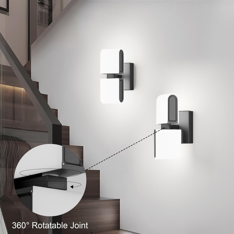 Aipsun Black Wall Sconces Hardwired Modern LED Sconces Wall Lighting