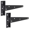 Black Tee Hinge Pair 250mm/10 Inch Long Strong Outdoor Garden