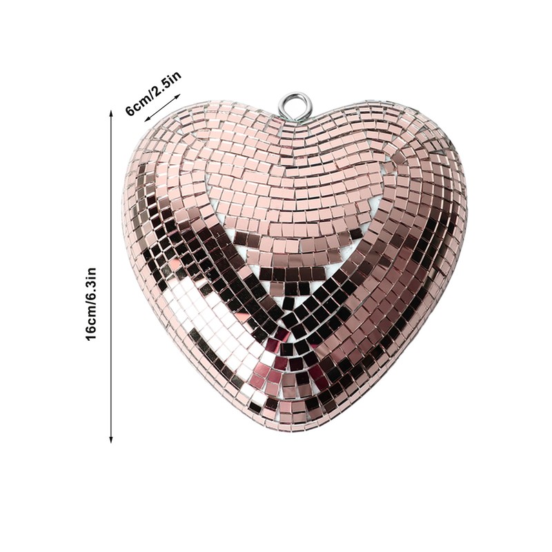 Heart Shaped Mirror Ball Shiny Decorative Reflective Mirror Ball Ornament