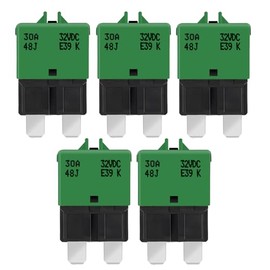 GLOSO GLOSO Circuit Breaker Fuse E39 (T3) Manual Reset For Car Truck RV Automotive Marine Boat Trolling motor & Custom Wiring Audio battery protection/Low Profile ATC/ATO (30A - 5 Pack)
