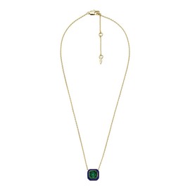 FOSSIL Candy Jewels JA7201710 Women's Necklace Enamel Glass Stone Blue Green, Brass, No Gemstone