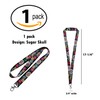 Lucky Line Lanyard with Swivel Snap, Sugar Skull Design (C210)
