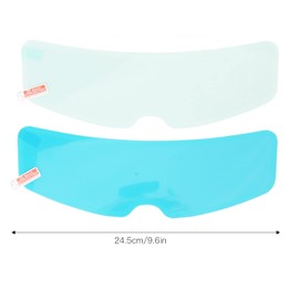 2PCS 24.5cm 9.6in Motorcycle Helmet Rainproof Anti Fog Visor Film Set Motorcycle Rainproof Film Interior Exterior High Transparency Universal