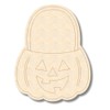 Unfinished Wood Etched Jack o' Lantern Pail Shape | Paint