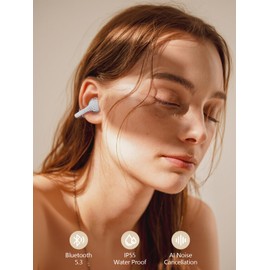 FUNNYEAH JewelPods C01 Wireless Earbuds,Open Ear Earbuds Jewelry-Inspired Designs Metal Clip-on,Excellent Spatial Audio,Sweat and Water Resistant,72H Play,White Gold