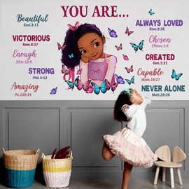 Black Girl Magic Wall Decor Stickers Inspirational Quotes for Girls Bedroom, Peel and Stick Motivational Saying Wall Decal Vinyl Art for Kids Rooms (Style-02)