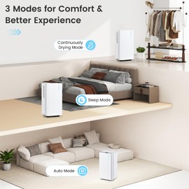 COSTWAY 32 Pints Dehumidifier for Home, 2000 Sq.Ft Portable Dehumidifier for Bedroom, Basement, Bathroom, 24H Timer, 3-Color Indicator, 3.3 FT Drain Hose, 4 Wheels