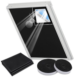 Bomtop Window Blackout, 146 cm x 130 cm, Sun Protection Window with Thermal Insulation Layer, Roof Window Blackout Set, Blackout Roller Blind, No Drilling, Blackout Roller Blind for Skylight Windows