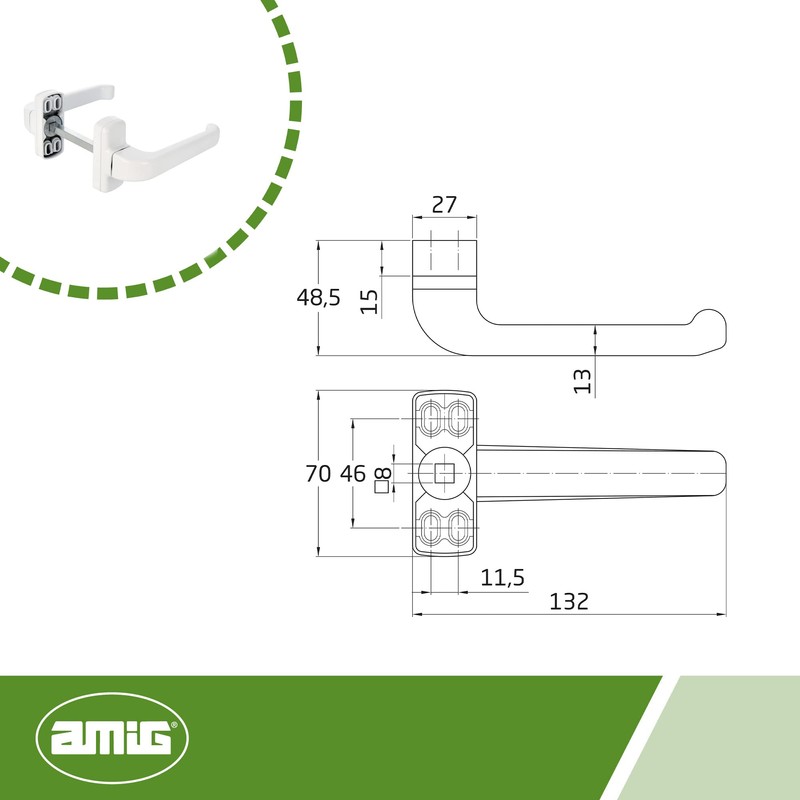 Amig - Rosette Door Handle | Epsilon Model | 132