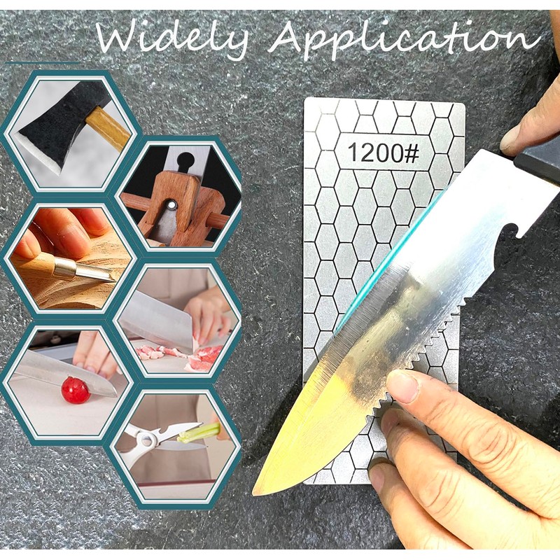 YJZ 4Pcs Diamond Sharpening Stones,Ultra-Thin Single Side Honeycomb Diamond Plate