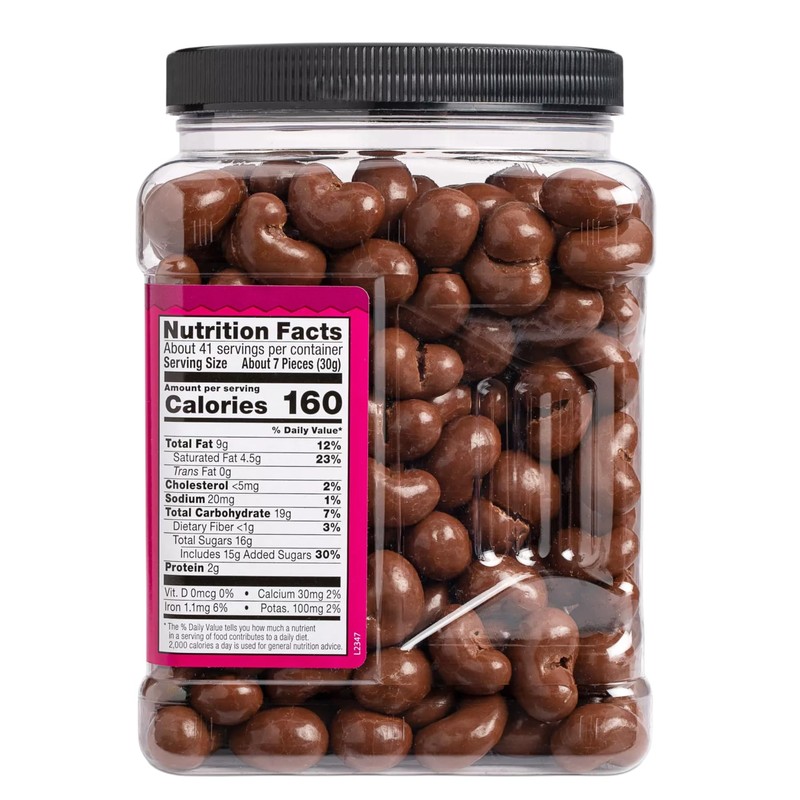 Milk Chocolate Covered Cashews, 44 oz (44 Ounce (1 Pack))
