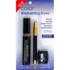 Colormates Enchanting Eyes Black Eyeliner Value Pack – Pencil & Liquid Eyeliner, Sharpener