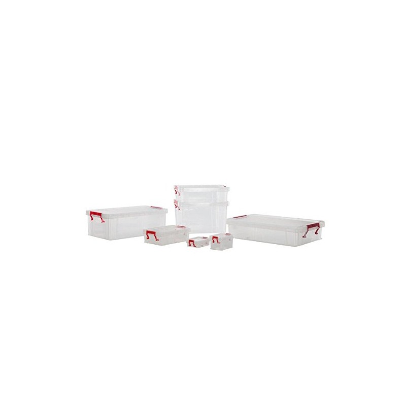 Whitefurze Allstore Container with Silver Clamp, Plastic, Natural, 0.5 Litre