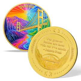 Sobriety Bridge Coin Sober Journey Inspirational Recovery Challenge Coin (Gold Bridge, Year 0)