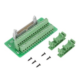 IDC34P 34 Pin Male Header Breakout Board Module Terminal Block Connector PLC Interface with Bracket PLC Breakout Board 15/32/35mm DIN Rail