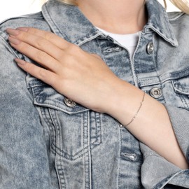 Jewels by Leonardo Ciao Navina Bracelet Silver Stainless Steel Filigree White Imitation Pearls 18-21 cm Length Jewellery Women 024453, Stainless Steel, No Gemstone