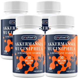 Akkermansia Probiotic 30 Billion AFU, Probiotics for Gut Health, Akkermansia Muciniphila & Resistant Starch, Probiotic Supplement for Men & Women, Supports Digestive and Gut Lining, 240 Capsules