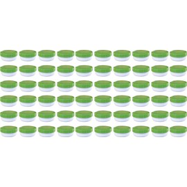 60 ointment containers, cream containers, flat ointment jar, 12 ml capacity with green lid, made in Germany