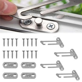 4PCS Window Restrictors for UPVC (With16 Screws) Premium 304 Stainless Steel Childproof Window Locks Window Safety Restrictor WindowLatch &Window-Opening Restrictor, WindowChild Safety Lock (Silver)