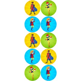 Anila's Complete Superhero Themed 10 Party Bag Fillers & Favours – 10 Assorted Superhero Ink Stamps. (Ideal for Children Aged 3-8)