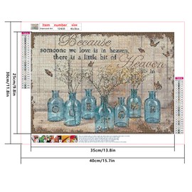 SHEGZHUC Diamond Painting Flowers in Vase 40 x 30 cm Diamond Painting Plants Green Diamond Painting Butterfly Landscape Home Diamond Painting Art Embroidery Cross Stitch Pictures Gift Wall Decoration