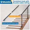 Muzata 5Ft Pre-drilled Stair Handrail 1"x2" Rectangular Black Finish Wall