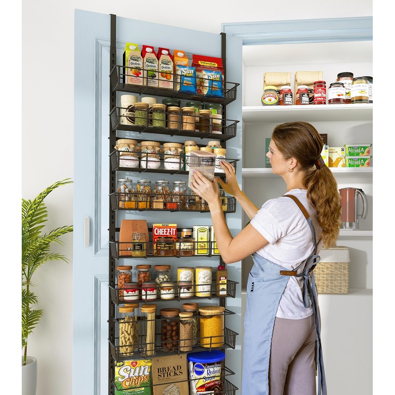 Mefirt Over The Door Pantry Organizer, Wall Mount Spice Rack,