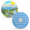 IELCJJ 1 Year Sobriety Coin, Delicate Sunlight Mountains Sobriety Chip