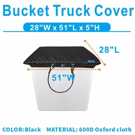 VeyoStories Bucket Truck Cover, Bucket Truck Accessories, Easy to use, Tear-resistant, with Elasticated Cord Buckle, Fits 2-3 Man Vinyl Bucket 28" x 51" , Edge to Edge.