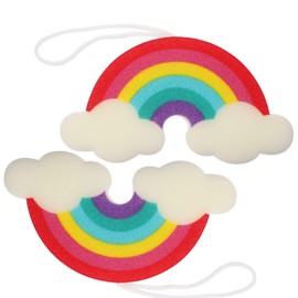 Beavorty 2pcs rainbow bath sponge Kids Bath Tools Rainbow Body Scrubber kids body wash bath shower sponge baby sponge for bathing luffa baby gloves Kids Bath Scrubbers child fancy Headband