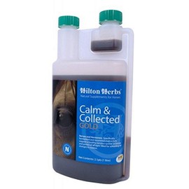 Hilton Herbs Calm and Collected Gold Liquid Herbal Supplement for Nervous/Agitated Horses, 2.1pt Bottle