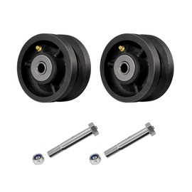 LONGRUNFORU 4" X 2" Sliding Gate Rollers, Cast Iron V Groove Wheel with Roller Bearing, Heavy Duty Metal Wheel-700 lbs Capacity, Industrial Sliding Gate Wheels for Metal Gate Replacement Wheel（2 Pack）