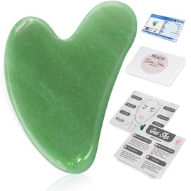 Herramienta de masaje Gua Sha para cara, herramienta de masaje de aventurina Gua Sha para cara y cuerpo SPA, herramienta de desguace corporal de piedra de jade natural real, herramienta para aliviar la tensión muscular
